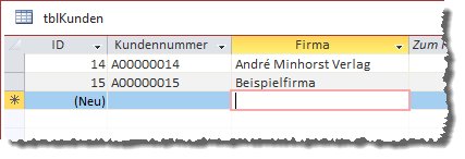 Kunden mit korrekter Kundennummer