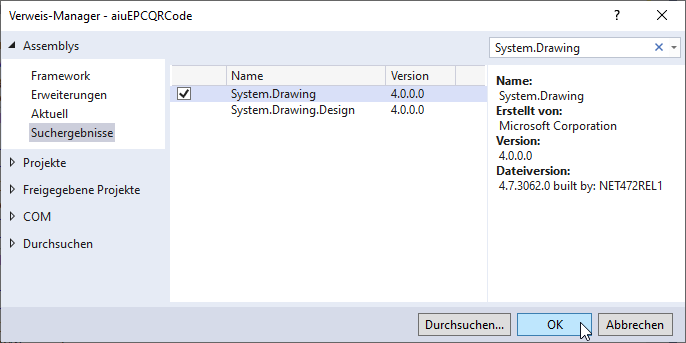 Hinzufügen von Verweisen zum Projekt