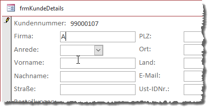 Automatisches Anlegen der Kundennummer