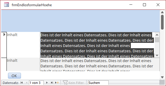 Die Detailbereiche werden nur bis zur Entwurfshöhe verkleinert.