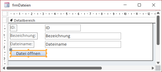 Entwurf eines Formulars zur Anzeige von Dateien in der jeweiligen Anwendung