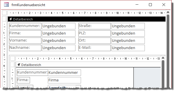 Hinzufügen der Steuerelemente zum Filtern der Kundendatensätze