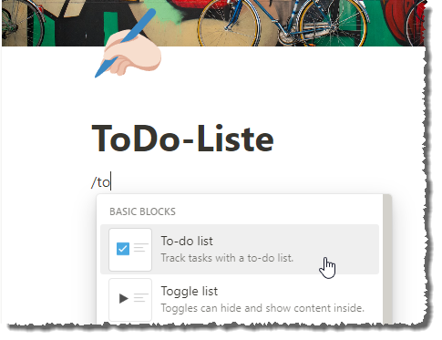 Hinzufügen der eigentlichen ToDo-Liste