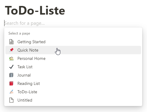 Hinzufügen eines Links zu einer anderen Seite