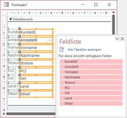 Das geschieht, wenn man Elemente zu nah am linken Formularrand fallen lässt.
