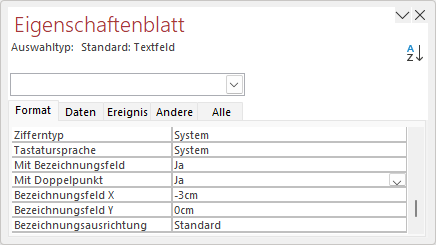 Doppelpunkte für Bezeichnungsfelder aktivieren