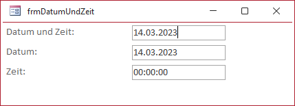 Mit diesem Formular können Sie prüfen, ob Access Ihre Datums- und Zeiteingabe versteht.