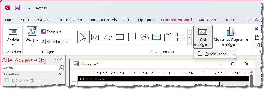 Hinzufügen eines Bildes als Inhalt eines Bildsteuerelements oder für andere Belange