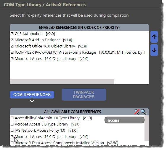 Verweis auf die Access-Bibliothek hinzufügen