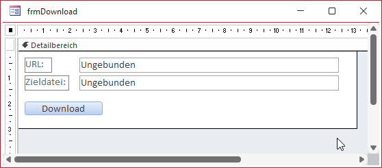 Entwurf des Formulars zum Herunterladen von Dokumenten aus dem Internet