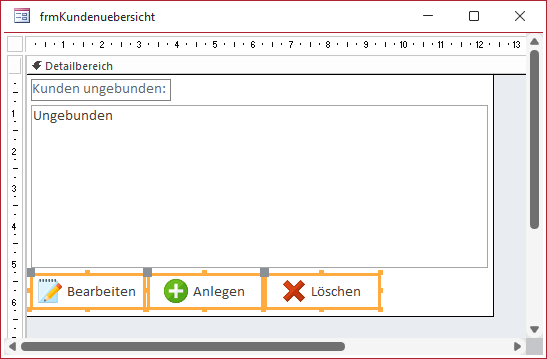 Schaltflächen für die Datenoperationen