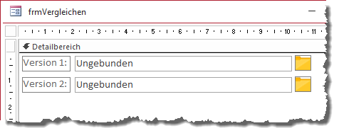 Felder zum Auswählen der zu vergleichenden Dateien