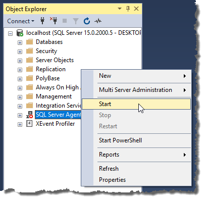 Starten des SQL Server Agents