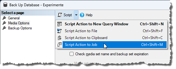 Skript in Job schreiben