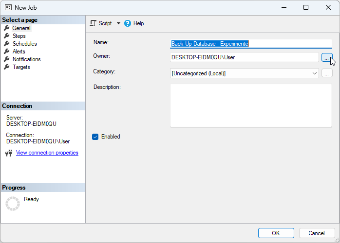 Anlegen eines neuen Jobs