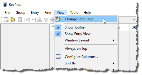 Umstellen der Sprache