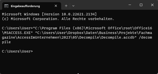 Aufruf über die Kommandozeile