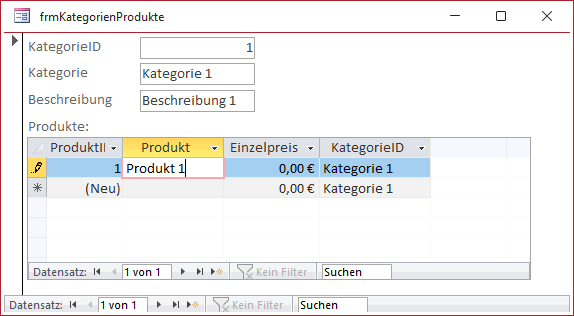 Eingabe von Daten auf dem geplanten Weg