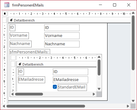 Entwurf des Beispielformulars