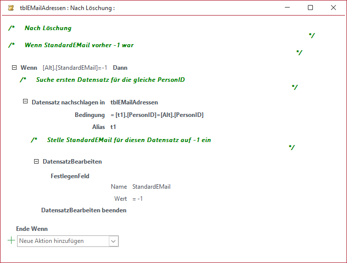 Datenmakro Nach Löschung