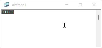 Neue, leere Abfrage per Code in der SQL-Ansicht
