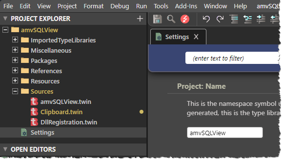 Projekteinstellungen anpassen