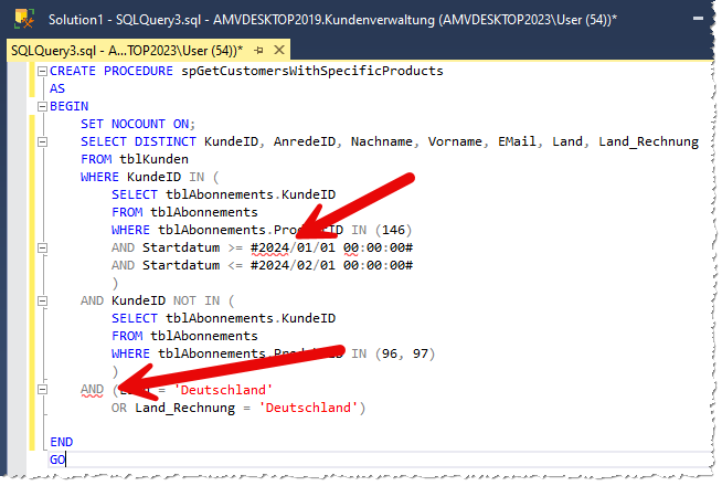 Fehler im ersten Entwurf