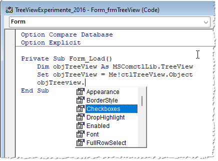 Referenzieren des TreeView-Steuerelements per Objektvariable