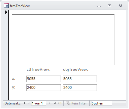 Ergebnis beim Anklicken unter Access 2010