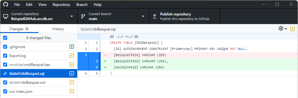 Unterschiede am SQL-Code für ein neues Feld in einer Tabelle