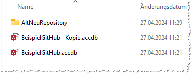 Aussehen des neuen Verzeichnisses