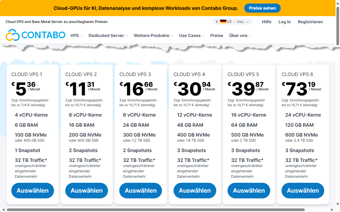 Verschiedene Preisstufen