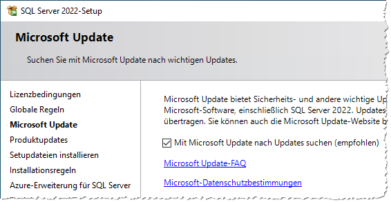 Optional nach Updates suchen