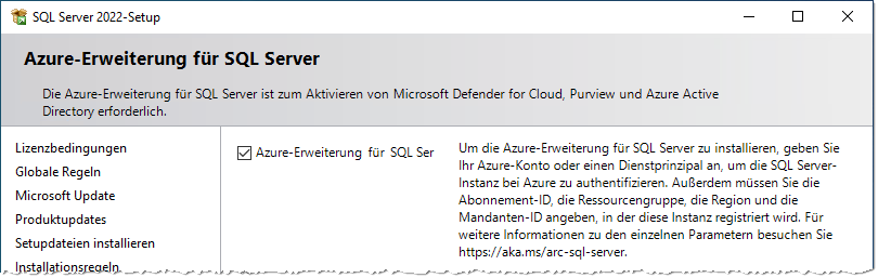 Azure-Erweiterungen sind vorerst nicht nötig.