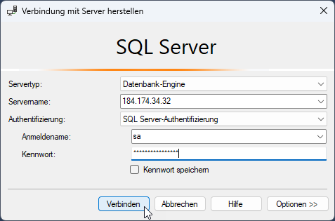 Der Verbindungsdialog