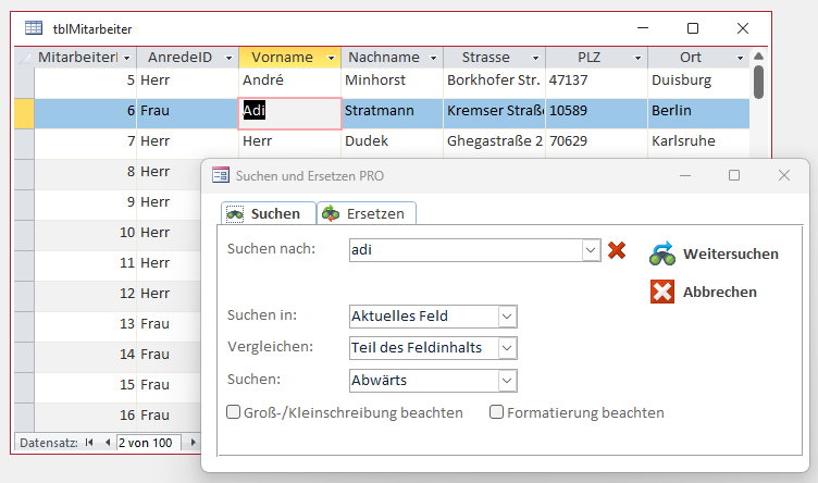 Erster Fall: Suchen in einem einzelnen Feld