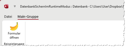 Das Ribbon mit ausgeblendeten Standardelementen