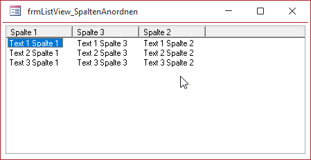 Umsortierte Spalten im ListView-Steuerelement