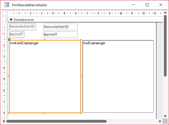 Hinzufügen der ListView-Steuerelemente