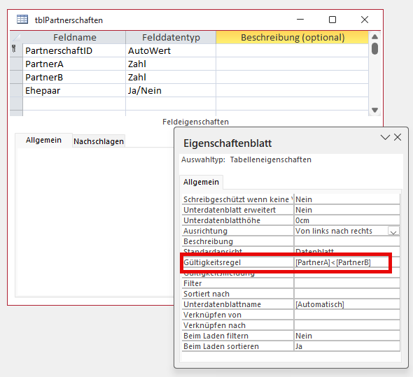 Tabelle tblPartnerschaften