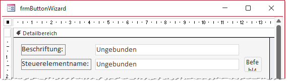 Erster Entwurf des Formulars