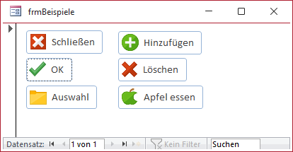 Einige Beispielschaltflächen, die mit der Lösung aus diesem Beitrag erstellt wurden